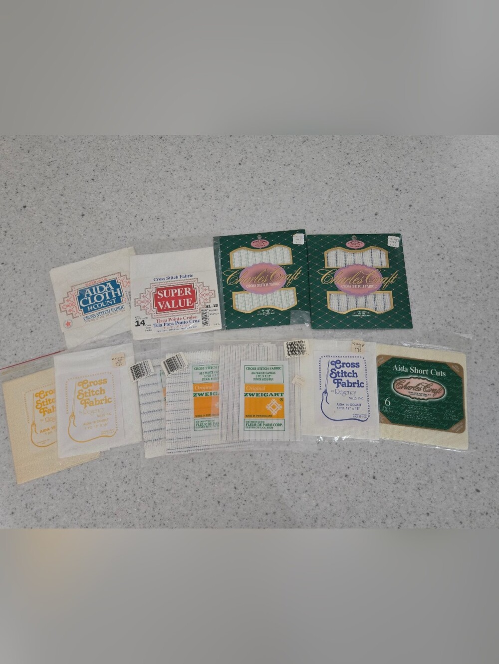 Lot Of 11 blank Cross Stich Fabric